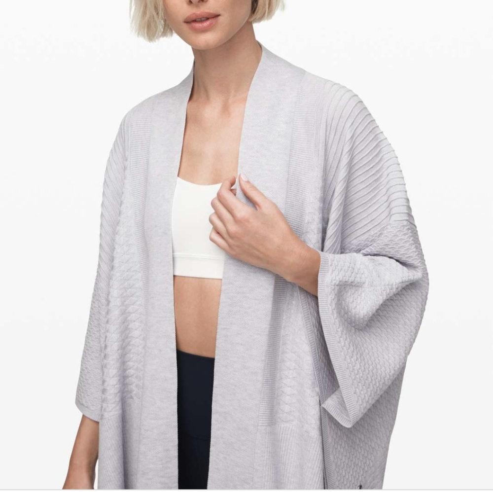 lululemon athletica Soft Gray Knit Cardigan